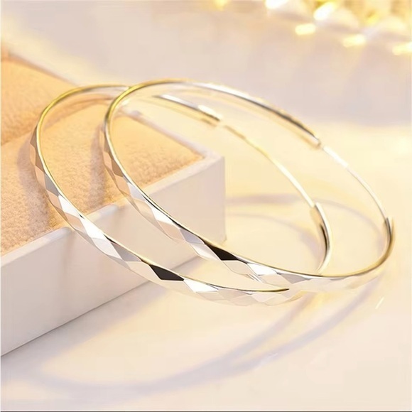 Sterling Steel Hoop Earrings 5cm - Picture 1 of 3